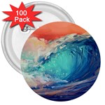 Artistic Wave Sea 3  Buttons (100 pack)  Front