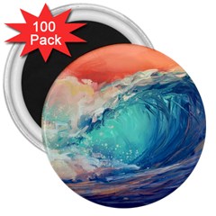 Artistic Wave Sea 3  Magnets (100 Pack) by Semog4