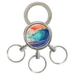 Artistic Wave Sea 3-ring Key Chain by Semog4