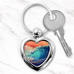 Artistic Wave Sea Key Chain (heart) by Semog4