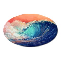 Artistic Wave Sea Oval Magnet by Semog4