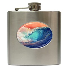 Artistic Wave Sea Hip Flask (6 Oz) by Semog4