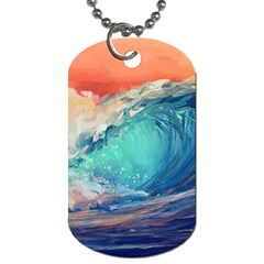 Artistic Wave Sea Dog Tag (two Sides) by Semog4