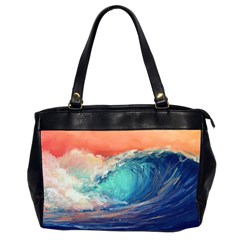 Artistic Wave Sea Oversize Office Handbag (2 Sides) by Semog4