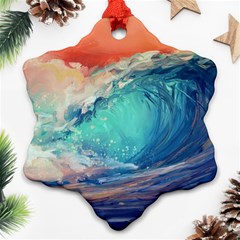 Artistic Wave Sea Snowflake Ornament (two Sides) by Semog4