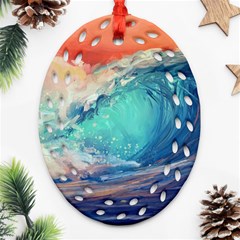 Artistic Wave Sea Ornament (oval Filigree) by Semog4