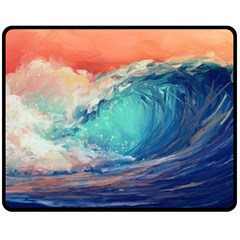 Artistic Wave Sea Two Sides Fleece Blanket (medium) by Semog4