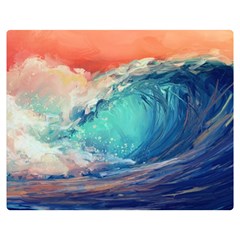 Artistic Wave Sea Two Sides Premium Plush Fleece Blanket (medium) by Semog4