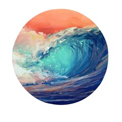 Artistic Wave Sea Mini Round Pill Box by Semog4