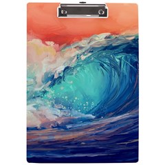 Artistic Wave Sea A4 Acrylic Clipboard by Semog4