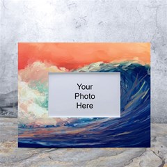 Artistic Wave Sea White Tabletop Photo Frame 4 x6  by Semog4