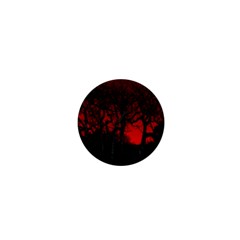 Dark Forest Jungle Plant Black Red Tree 1  Mini Magnets