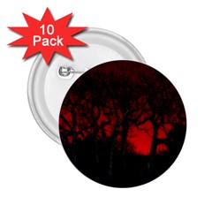 Dark Forest Jungle Plant Black Red Tree 2 25  Buttons (10 Pack)  by Semog4