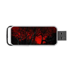 Dark Forest Jungle Plant Black Red Tree Portable Usb Flash (two Sides) by Semog4