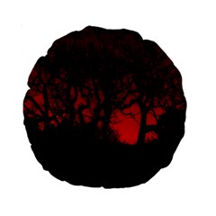 Dark Forest Jungle Plant Black Red Tree Standard 15  Premium Round Cushions by Semog4