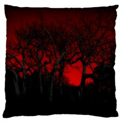 Dark Forest Jungle Plant Black Red Tree Standard Premium Plush Fleece Cushion Case (two Sides) by Semog4