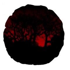 Dark Forest Jungle Plant Black Red Tree Large 18  Premium Flano Round Cushions by Semog4