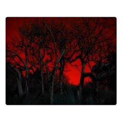 Dark Forest Jungle Plant Black Red Tree Two Sides Premium Plush Fleece Blanket (large) by Semog4