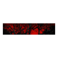 Dark Forest Jungle Plant Black Red Tree Velvet Scrunchie by Semog4