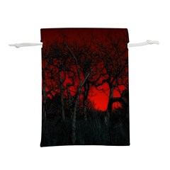 Dark Forest Jungle Plant Black Red Tree Lightweight Drawstring Pouch (l) by Semog4