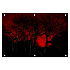 Dark Forest Jungle Plant Black Red Tree Banner And Sign 6  X 4 