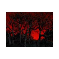 Dark Forest Jungle Plant Black Red Tree Premium Plush Fleece Blanket (mini)