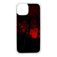 Dark Forest Jungle Plant Black Red Tree Iphone 14 Tpu Uv Print Case by Semog4