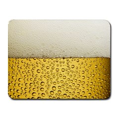 Texture Pattern Macro Glass Of Beer Foam White Yellow Art Small Mousepad by Semog4