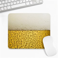 Texture Pattern Macro Glass Of Beer Foam White Yellow Art Large Mousepad by Semog4