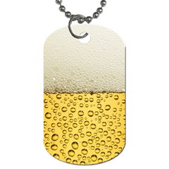 Texture Pattern Macro Glass Of Beer Foam White Yellow Art Dog Tag (two Sides) by Semog4