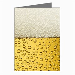 Texture Pattern Macro Glass Of Beer Foam White Yellow Art Greeting Cards (pkg Of 8) by Semog4