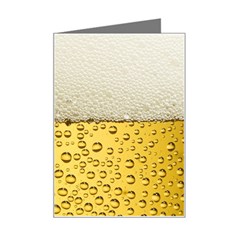 Texture Pattern Macro Glass Of Beer Foam White Yellow Art Mini Greeting Card by Semog4