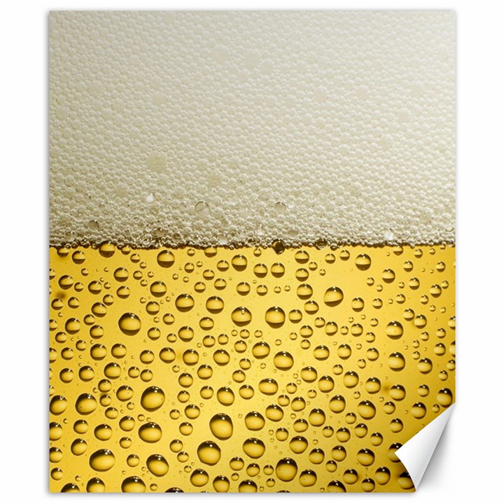 Texture Pattern Macro Glass Of Beer Foam White Yellow Art Canvas 8  x 10 