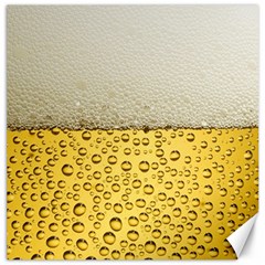 Texture Pattern Macro Glass Of Beer Foam White Yellow Art Canvas 12  X 12  by Semog4