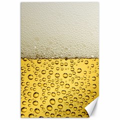 Texture Pattern Macro Glass Of Beer Foam White Yellow Art Canvas 20  X 30  by Semog4