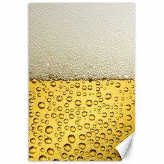 Texture Pattern Macro Glass Of Beer Foam White Yellow Art Canvas 24  X 36  by Semog4