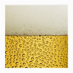 Texture Pattern Macro Glass Of Beer Foam White Yellow Art Medium Glasses Cloth (2 Sides) by Semog4