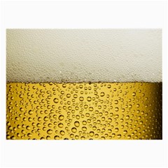 Texture Pattern Macro Glass Of Beer Foam White Yellow Art Large Glasses Cloth (2 Sides) by Semog4