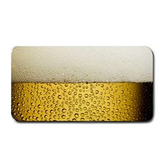 Texture Pattern Macro Glass Of Beer Foam White Yellow Art Medium Bar Mat by Semog4