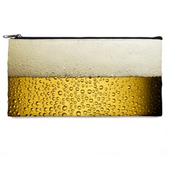 Texture Pattern Macro Glass Of Beer Foam White Yellow Art Pencil Case by Semog4