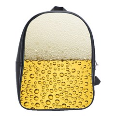 Texture Pattern Macro Glass Of Beer Foam White Yellow Art School Bag (large) by Semog4