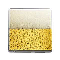 Texture Pattern Macro Glass Of Beer Foam White Yellow Art Memory Card Reader (square 5 Slot)