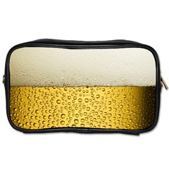 Texture Pattern Macro Glass Of Beer Foam White Yellow Art Toiletries Bag (two Sides) by Semog4