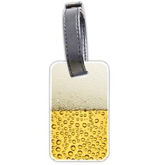 Texture Pattern Macro Glass Of Beer Foam White Yellow Art Luggage Tag (two Sides) by Semog4