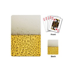 Texture Pattern Macro Glass Of Beer Foam White Yellow Art Playing Cards Single Design (mini) by Semog4