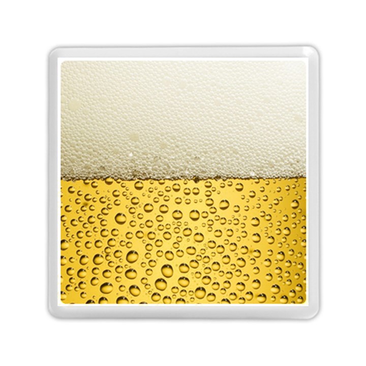 Texture Pattern Macro Glass Of Beer Foam White Yellow Art Memory Card Reader (Square)