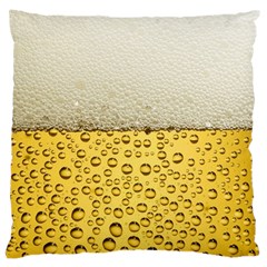 Texture Pattern Macro Glass Of Beer Foam White Yellow Art Large Cushion Case (one Side) by Semog4