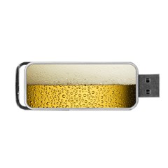 Texture Pattern Macro Glass Of Beer Foam White Yellow Art Portable Usb Flash (one Side) by Semog4