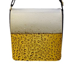 Texture Pattern Macro Glass Of Beer Foam White Yellow Art Flap Closure Messenger Bag (l) by Semog4