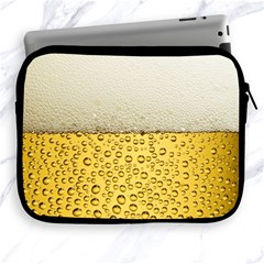 Texture Pattern Macro Glass Of Beer Foam White Yellow Art Apple Ipad 2/3/4 Zipper Cases by Semog4